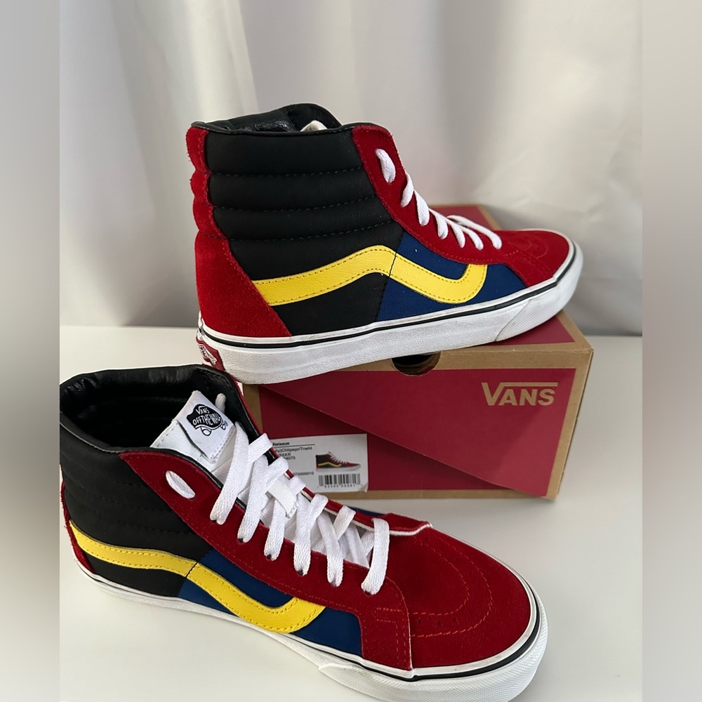 Men’s Vans Sk8-Hi Reissue OTW Rally Red and Black High-Top Sneakers Size 7.5
